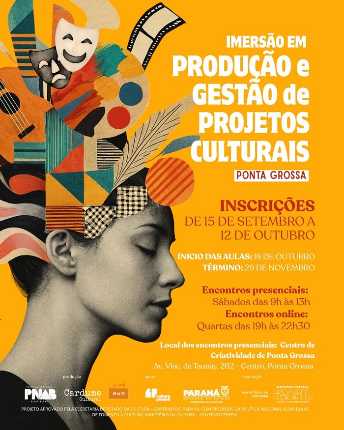 TERMINAM NO DIA 12 AS INSCRIÇÕES PARA A ‘PRODUÇÃO E GESTÃO DE PROJETOS CULTURAIS’