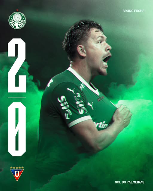 PONTA-GROSSENSE BRUNO FUCHS FAZ GOL NA ‘VIRADA’ DO PALMEIRAS NA LIBERTADORES