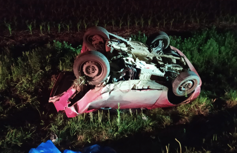GRAVE ACIDENTE NA PR-438 DEIXA UM MORTO E DOIS FERIDOS EM TEIXEIRA SOARES